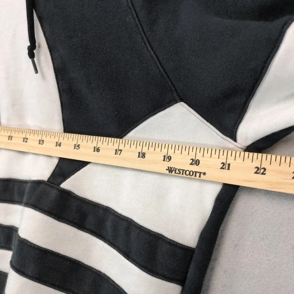 adidas Trefoil Black White Hoodie Mens S Oversized Colorblock Big Logo‎ Sporty